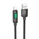 Кабель з індикатором Hoco U126 USB to Lightning, 2.4А, 1.2m, black