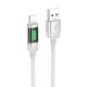 Кабель Hoco U126 з індикатором USB to Lightning, 2.4А, 1.2m, grey Кабель Hoco U126 з індикатором USB to Lightning, 2.4А, 1.2m, grey