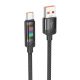 Кабель Hoco U126 с индикатором USB to Type-C QC 27W 1.2m black