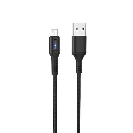 Кабель з індикатором Hoco U79 USB to MicroUSB, 1.2m, black