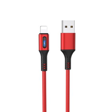 Кабель Hoco U79 с индикатором USB to Lightning 1.2m red