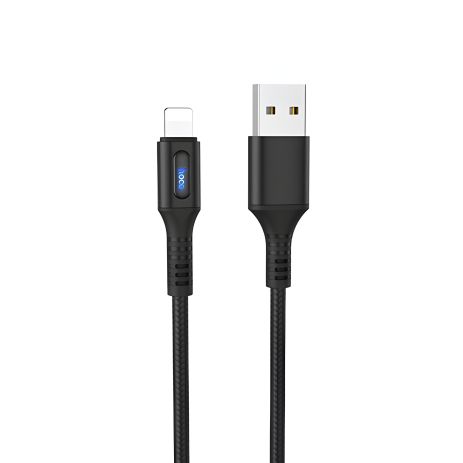 Кабель Hoco U79 з індикатором USB to Lightning, 2.4А, 1.2m, black Кабель Hoco U79 з індикатором USB to Lightning, 2.4А, 1.2m, black