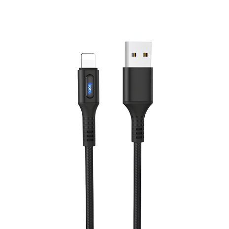 Кабель з індикатором Hoco U79 USB to Lightning, 2.4А, 1.2m, black Кабель з індикатором Hoco U79 USB to Lightning, 2.4А, 1.2m, black