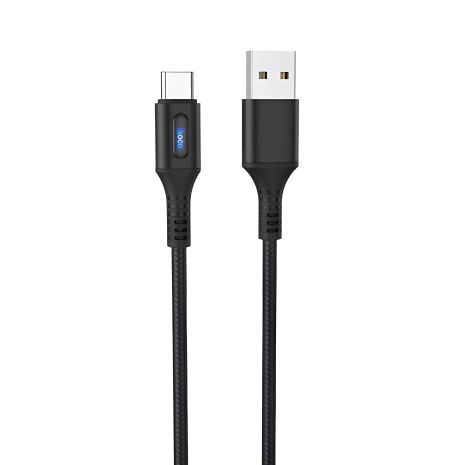 Кабель с индикатором Hoco U79 USB to Type-C черный 1.2m