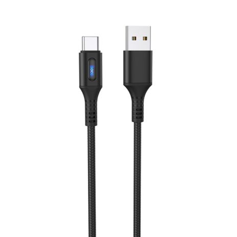 Кабель Hoco U79 з індикатором USB to Type-C, 3А, 1.2m, black