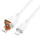 Кабель 2в1 Hoco U131 USB/ Type-C to Lightning, 2.4А, 1.2m, white