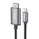 Кабель Hoco UA27 Type-C to HDMI, 2 метри, металевий сірий