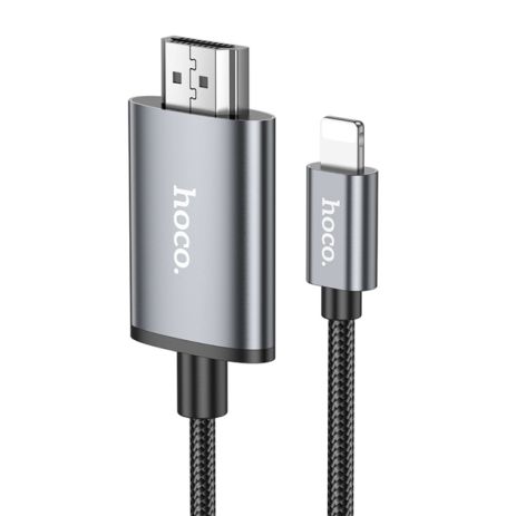 Кабель Hoco UA27 Lightning to HDMI, 1080P, 60Hz 2m, metal gray