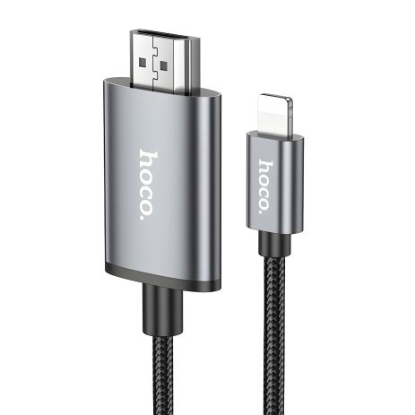 Кабель Hoco UA27 Lightning to HDMI, 1080P, 60Hz 2m, metal gray