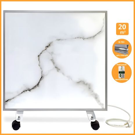 Керамический обогреватель Ecoteplo Air 1000 EL WM с конвекционным теном и программатором, Белый мрамор Керамический обогреватель Ecoteplo Air 1000 EL WM с конвекционным теном и программатором, Белый мрамор