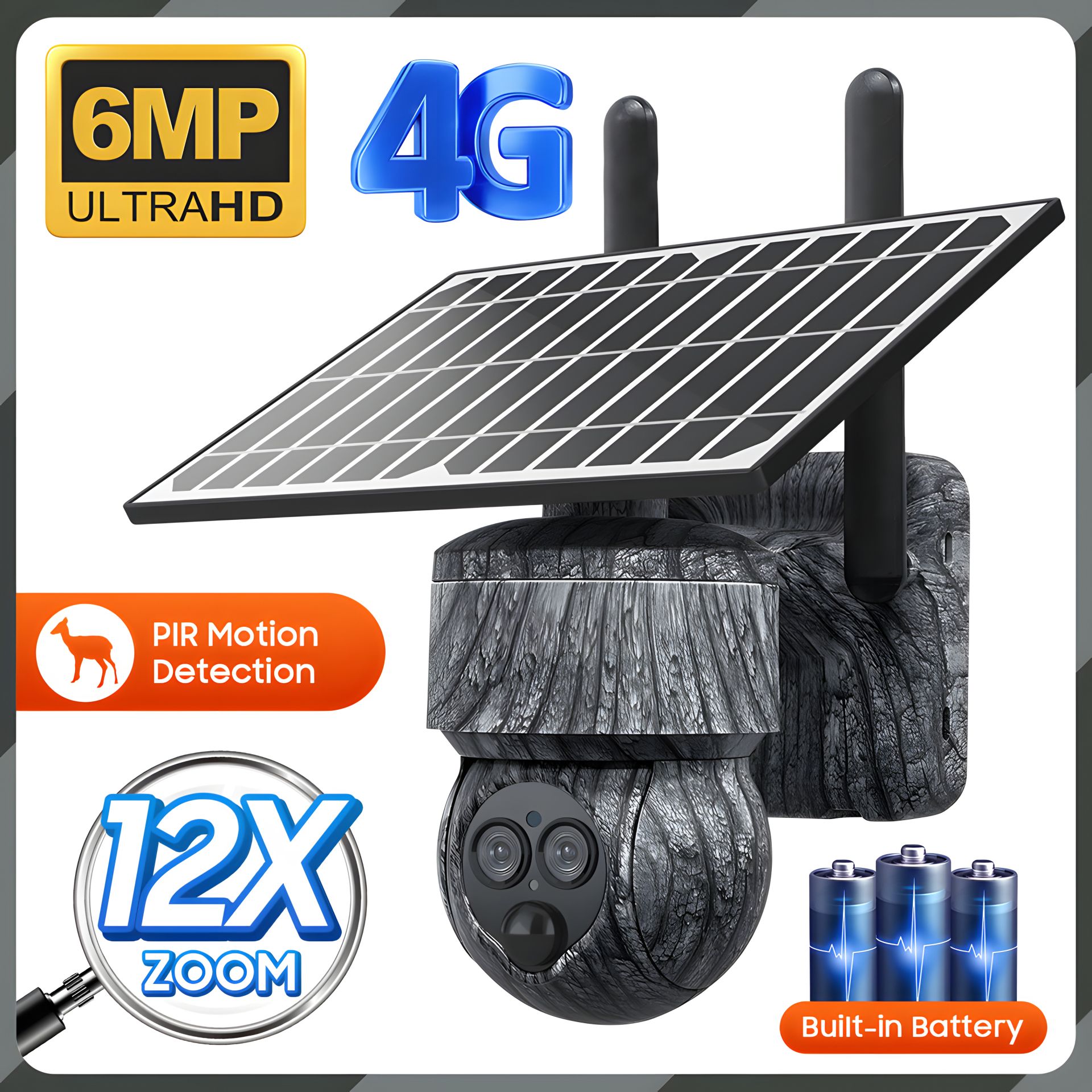 Уличная ip-камера 6MP Sectec ST-S557M-4G-6M-12X ZOOM 4G на солнечной батарее Уличная ip-камера 6MP Sectec ST-S557M-4G-6M-12X ZOOM 4G на солнечной батарее