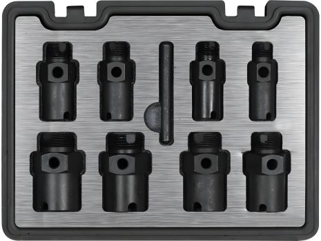 Набор для ремонта резьб винтах внешних и внутрен. М14/16/18/20/24/30х 1,5 мм; М27х 2,2мм, 9 шт Yato YT-17600