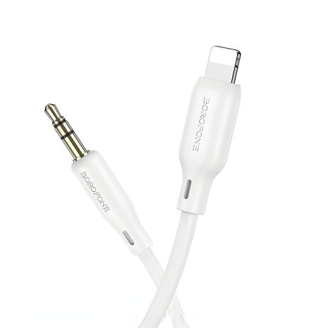 Кабель аудіо Borofone BL18 Lightning Silicone, 1m, Білий Кабель аудіо Borofone BL18 Lightning Silicone, 1m, Білий