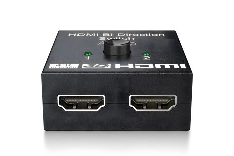 HDMI розгалужувач-двонаправлений Bi-Direction Switch на 2 порти 4К 60Hz Black | перемикач + комутатор 2x1/1x2 для PC, XBox, PS4, PS5, відеоплеєрів