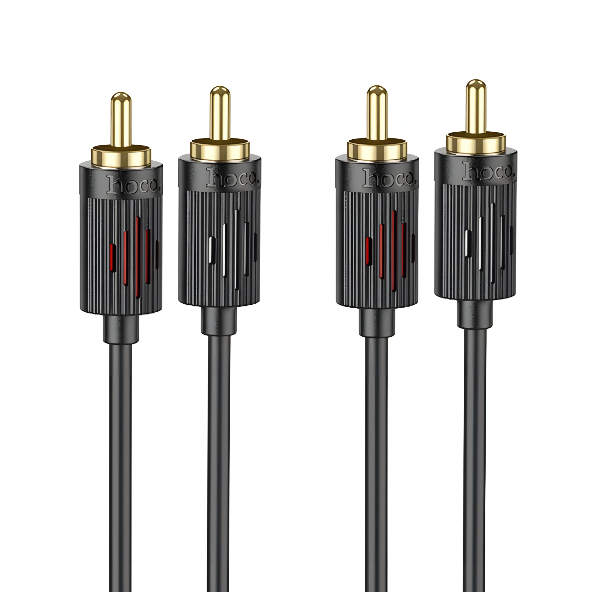 Aux Hoco UPA29 dual RCA to dual RCA 1.5m Чорний Aux Hoco UPA29 dual RCA to dual RCA 1.5m Чорний