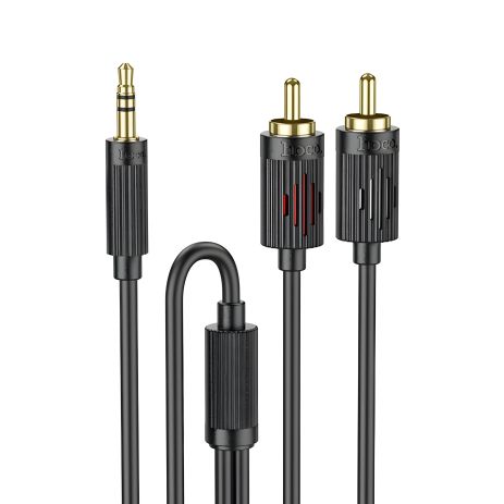 Кабель Aux Hoco UPA28 AUX 3.5 до двух RCA 1.5m черный