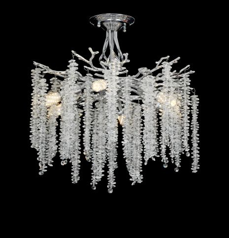 Стельова кришталева люстра VALESO C33001/460 хром на 6 ламп E14