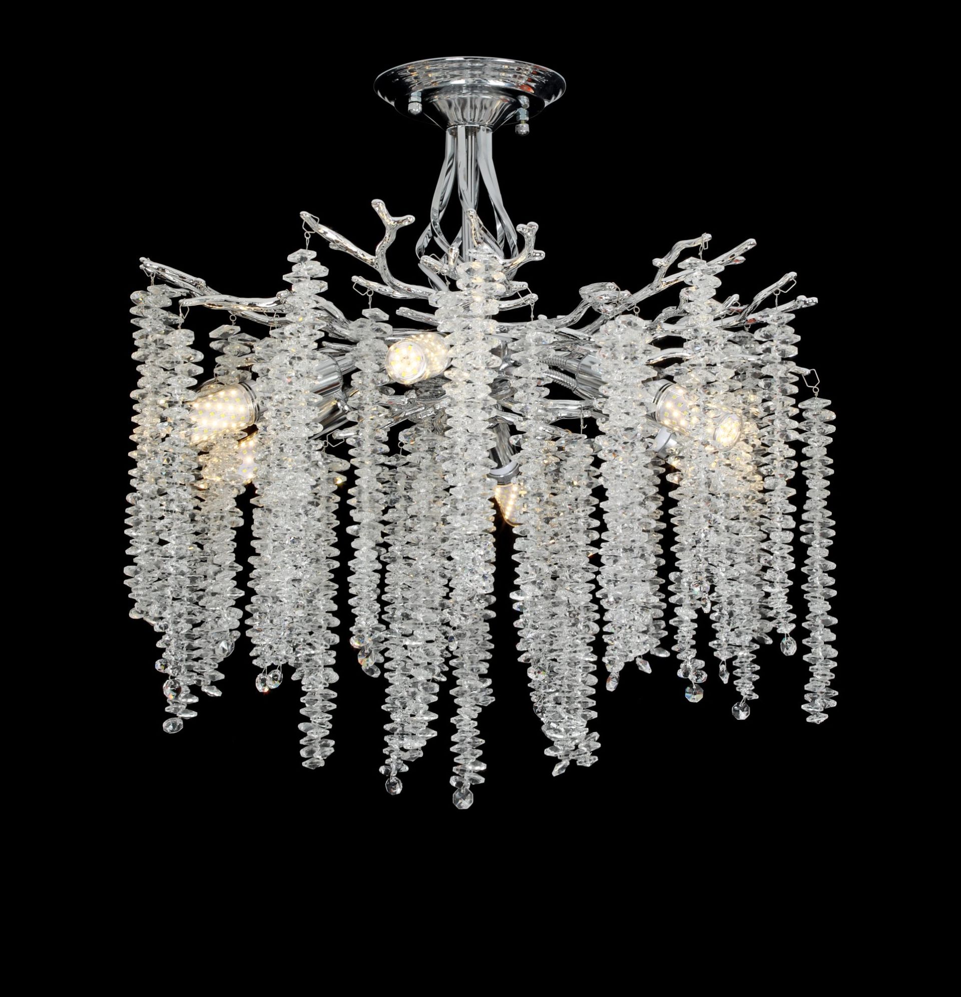 Люстра стельова кришталева VALESO C33001/460 хром на 6 ламп E14 Люстра стельова кришталева VALESO C33001/460 хром на 6 ламп E14