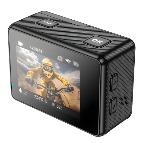 Екшн-Камера Hoco DV101, 4К, 16MP, 150°, Wi-Fi, 900mAh, 1.5h, MicroSD до 128 ГБ, Чорний Екшн-Камера Hoco DV101, 4К, 16MP, 150°, Wi-Fi, 900mAh, 1.5h, MicroSD до 128 ГБ, Чорний