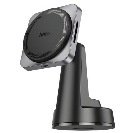 Автодержатель Hoco HW16 Speed Magnetic Wireless 15W Черно-Серый Автодержатель Hoco HW16 Speed Magnetic Wireless 15W Черно-Серый