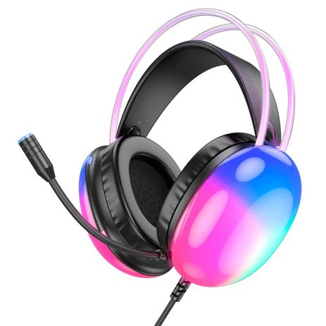 Ігрові навушники накладні Hoco W109 Rich, USB, 3.5мм, 2м, чорний