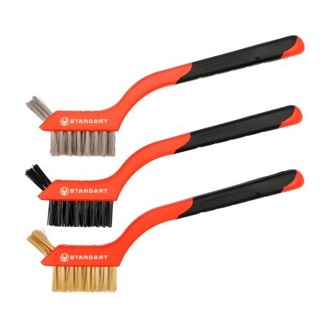 Набір щіток ручних 180мм (сталь, латунь, нейлон), 3 од. СТАНДАРТ MWBS0301