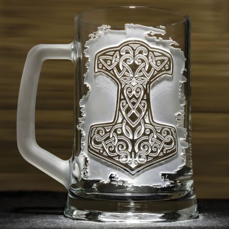 Келих для пива з гравіюванням "Молот Тора"