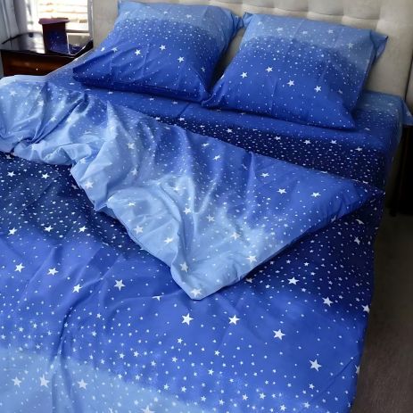 Двоспальний комплект постільної білизни MakSon Нічні зорі, бязь GOLD LUX 100% бавовна (023-1175210Б) Двоспальний комплект постільної білизни MakSon Нічні зорі, бязь GOLD LUX 100% бавовна (023-1175210Б)