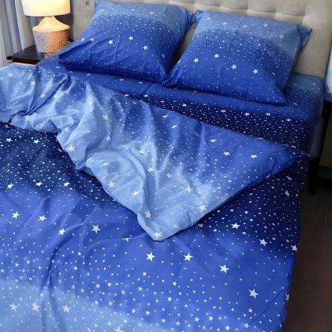 Single Bed Linen Set MakSon Night Stars, Batiste GOLD LUX 100% Cotton (023-1145210B)