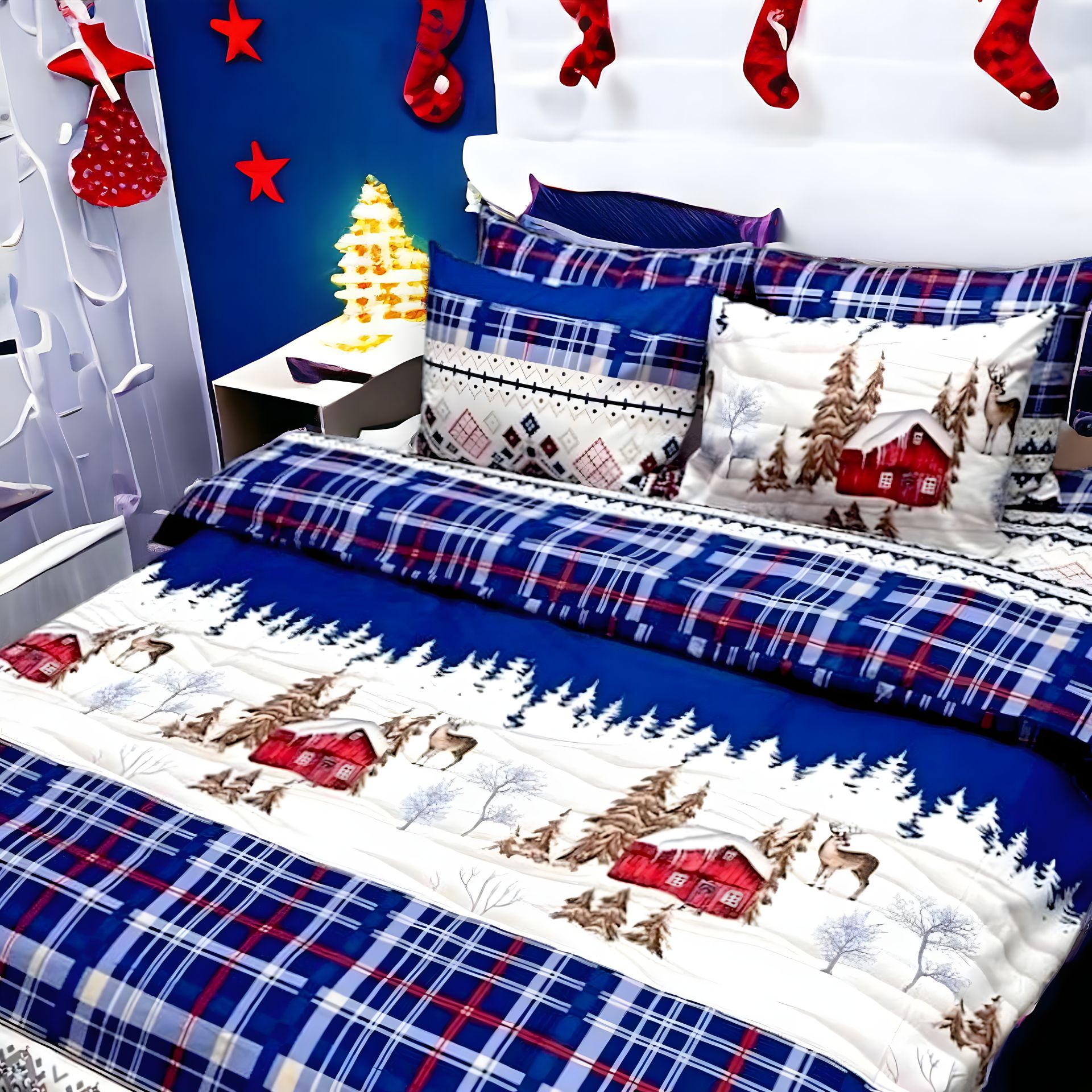 Сімейний комплект постільної білизни Північне диво, бязь 100% бавовна GOLD LUX MakSon (021-2145210Б) Сімейний комплект постільної білизни Північне диво, бязь 100% бавовна GOLD LUX MakSon (021-2145210Б)