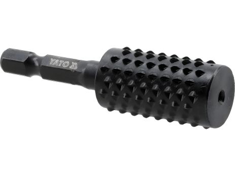 Рашпильна фреза циліндрична по дереву Ø16 мм, l60 мм, 6-гран шпиндель 1/4", Yato YT-61743