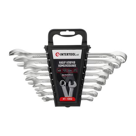 Набір комбінованих ключів, 8 шт., 6-19 мм, Сr-V, DIN3113, STORM INTERTOOL XT-1002