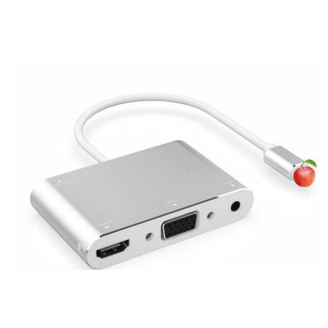 HDMI+VGA Lightning адаптер для iPhone/iPad: 1080P відео та аудіо синхронізація