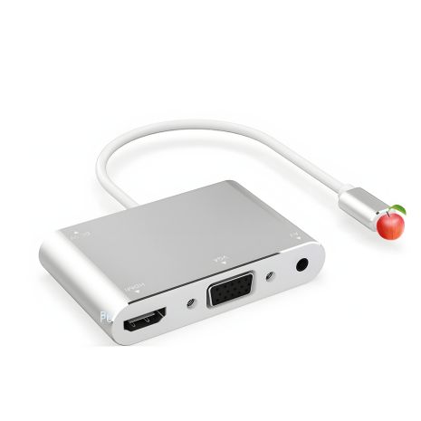 HDMI+VGA Lightning адаптер для iPhone/iPad: 1080P відео та аудіо синхронізація