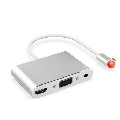 Адаптер Lightning to HDMI+VGA для iPhone/iPad: 1080P відео та аудіо синхронізація Адаптер Lightning to HDMI+VGA для iPhone/iPad: 1080P відео та аудіо синхронізація
