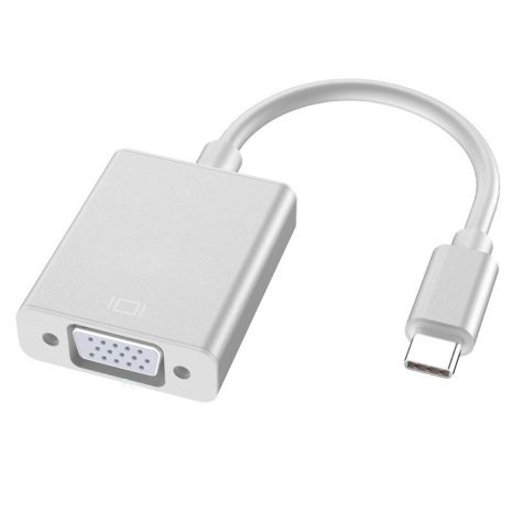 Перехідник адаптер HW-TC02 USB Type-c на VGA silver