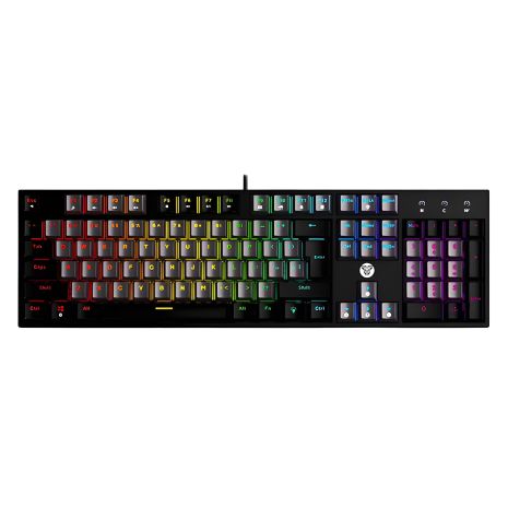 Геймерська клавіатура Fantech ATOM MK886V2 Blue Switch Чорний/Сірий