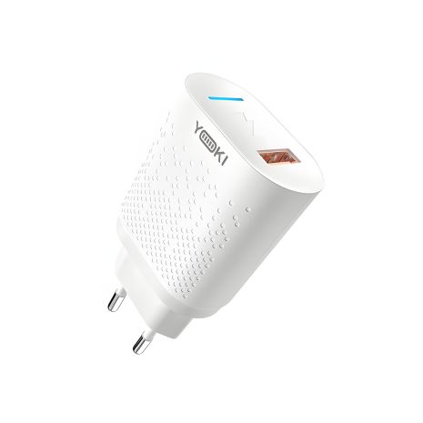 Сетевое Зарядное Устройство Yoki Led Series YK-QC 3.0 18W Белый Сетевое Зарядное Устройство Yoki Led Series YK-QC 3.0 18W Белый