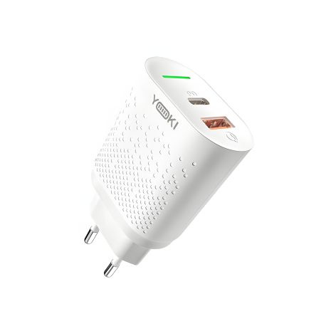 Сетевое Зарядное Устройство Yoki Led Series YK-20PD+QC 20W Белый Сетевое Зарядное Устройство Yoki Led Series YK-20PD+QC 20W Белый