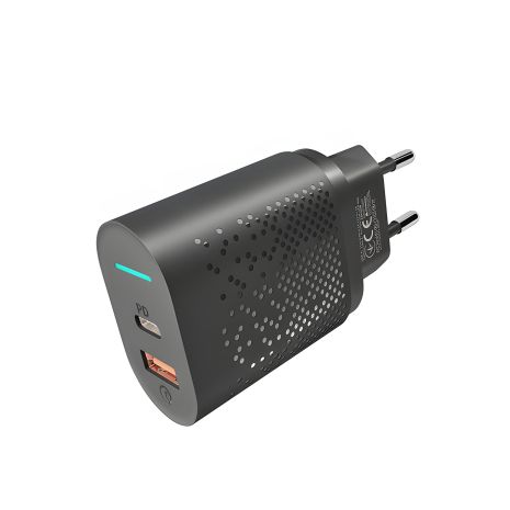 Устройство Зарядное Сетевое Yoki Led Series YK-20PD+QC 20W Черное