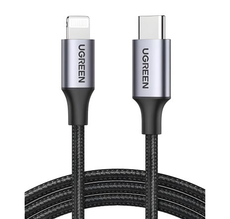 Кабель UGREEN US304 Type-C to Lightning M/M Cable Aluminum Shell Braided 2m (Black) (UGR-60761) Кабель UGREEN US304 Type-C to Lightning M/M Cable Aluminum Shell Braided 2m (Black) (UGR-60761)