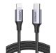 Кабель UGREEN US304 USB-C to Lightning M/M Cable Aluminum Shell Braided 2m (Black) (UGR-60761)