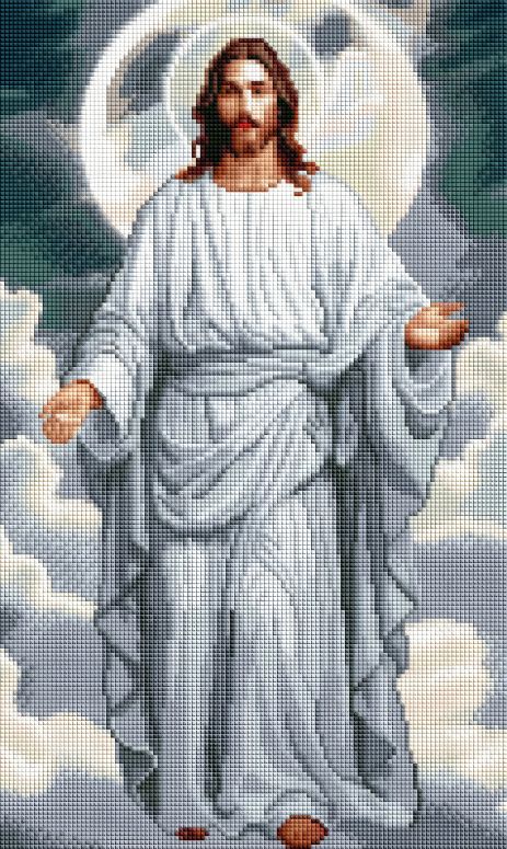 Алмазна мозаїка "Ісус у небесних висотах" 30х50 см, ColorArt TP903