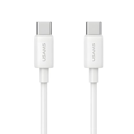Кабель Usams SJ711 Type-C To Type-C 60W Fast Charging Data Cable, 1m, white