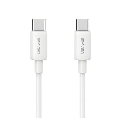 Кабель Usams SJ711 Type-C To Type-C 60W Fast Charging Data Cable, 1m, white Кабель Usams SJ711 Type-C To Type-C 60W Fast Charging Data Cable, 1m, white