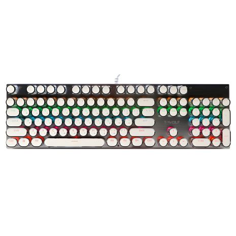 Игровая клавиатура T-Wolf T75 пунковая LED с Blue Switch Белый