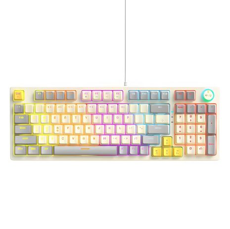 Клавіатура Ігрова TWolf T50 Blue Switch, RGB, USB, 1.5m, Білий