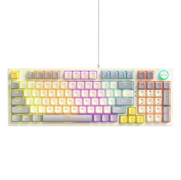 Клавіатура Ігрова TWolf T50 Blue Switch, RGB, USB, 1.5m, Білий Клавіатура Ігрова TWolf T50 Blue Switch, RGB, USB, 1.5m, Білий