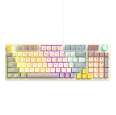 Ігрова клавіатура TWolf T50 Blue Switch з RGB підсвіткою, USB 1.5m, біла