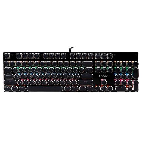 Клавіатура Ігрова TWolf T75 punk LED Blue Switch Чорний